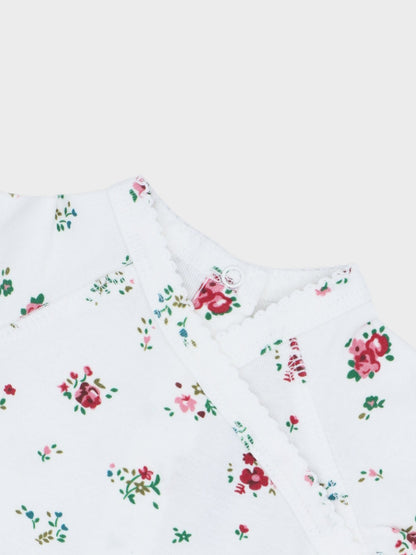 Freesia Flower Stretchy, Bonnet &amp; Bib- Red