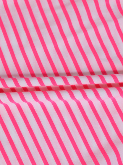 Neon Pink Striped Romper
