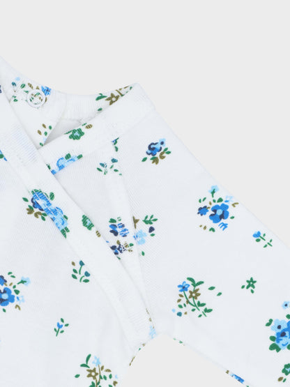 Freesia Flower Stretchy, Bonnet &amp; Bib-Blue