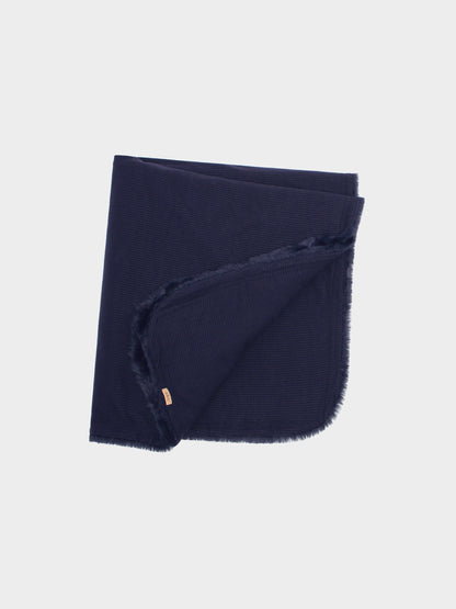 Plush Fur Blanket- Navy