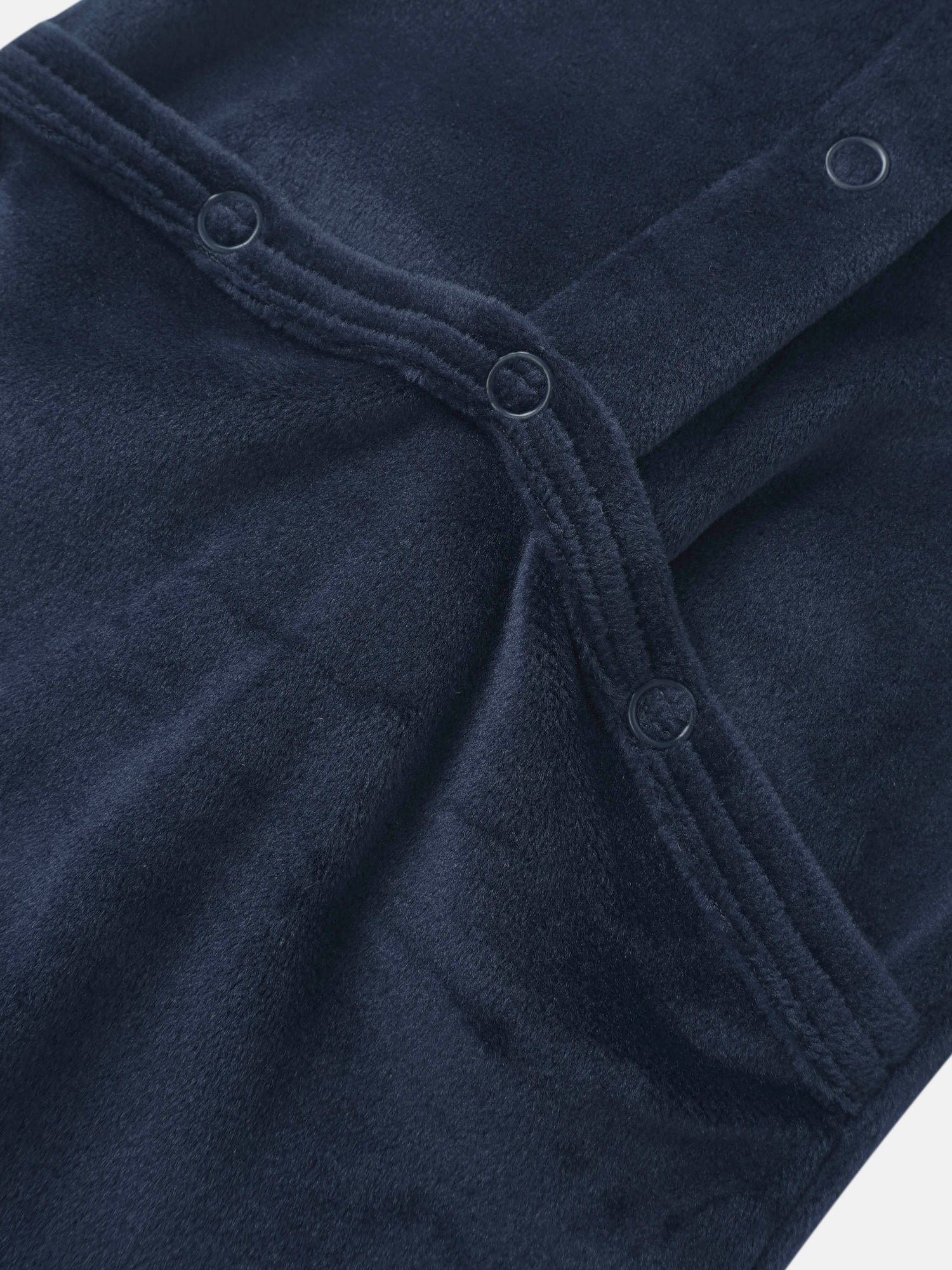 Embroidered Bear Navy Layette Set by Adee, boys outfit in soft navy velour with snaps