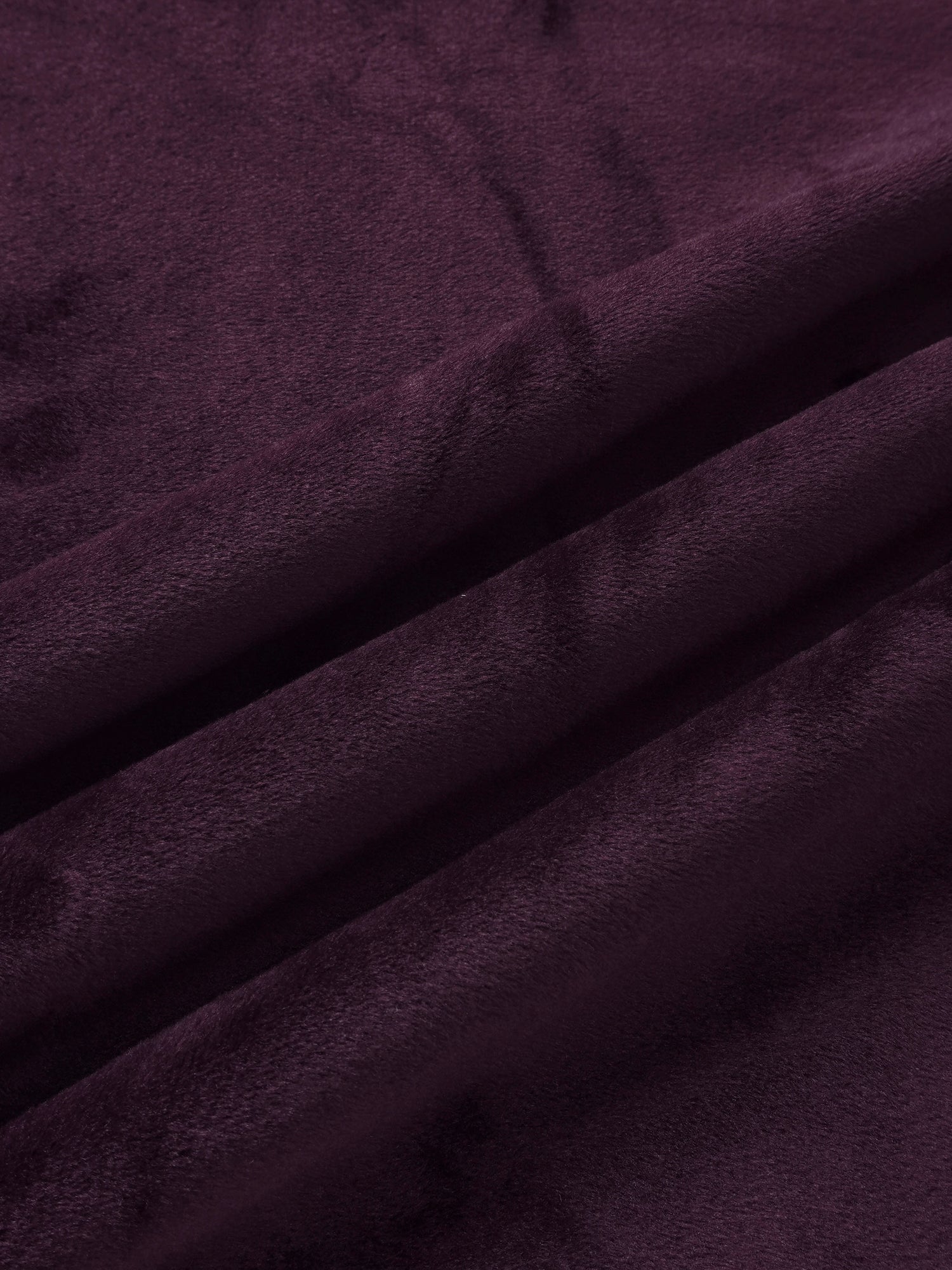 Embroidered Bear Burgundy layette velvet fabric with plush texture and diagonal folds