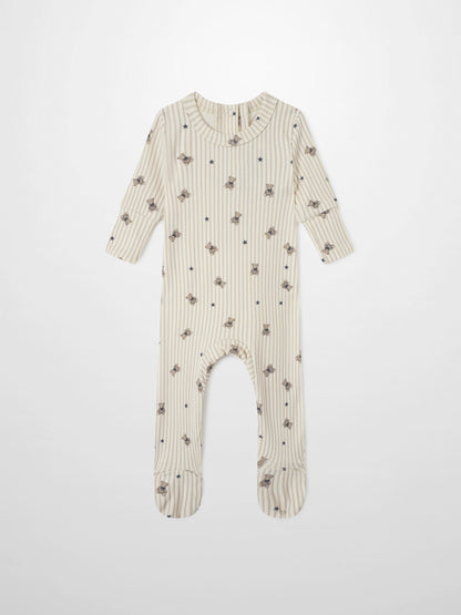 Striped Bear Stretchy by Adee, cream-beige striped boys&