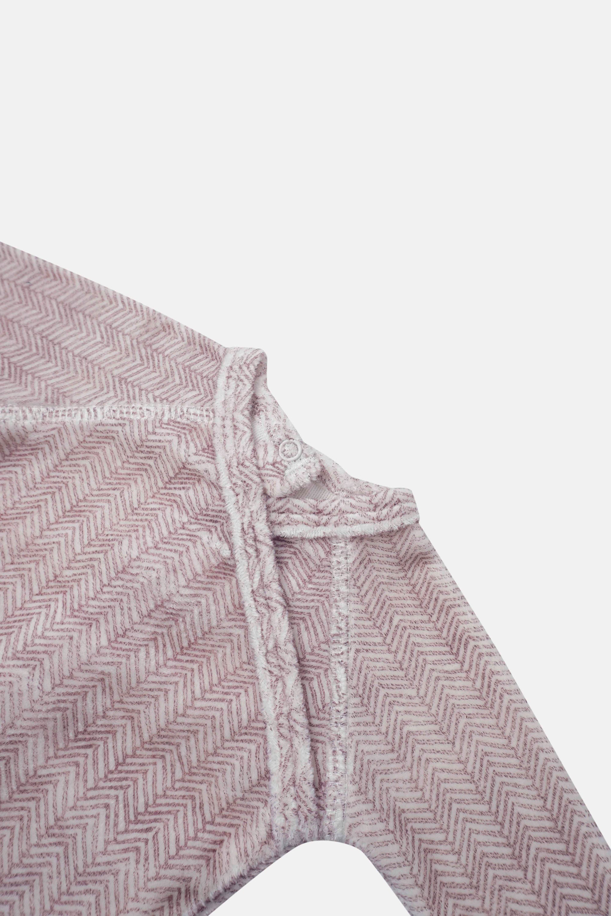 Heritage Herringbone Stretchy - Red girls stretchies; red herringbone fabric with soft white fleece trim at cuff