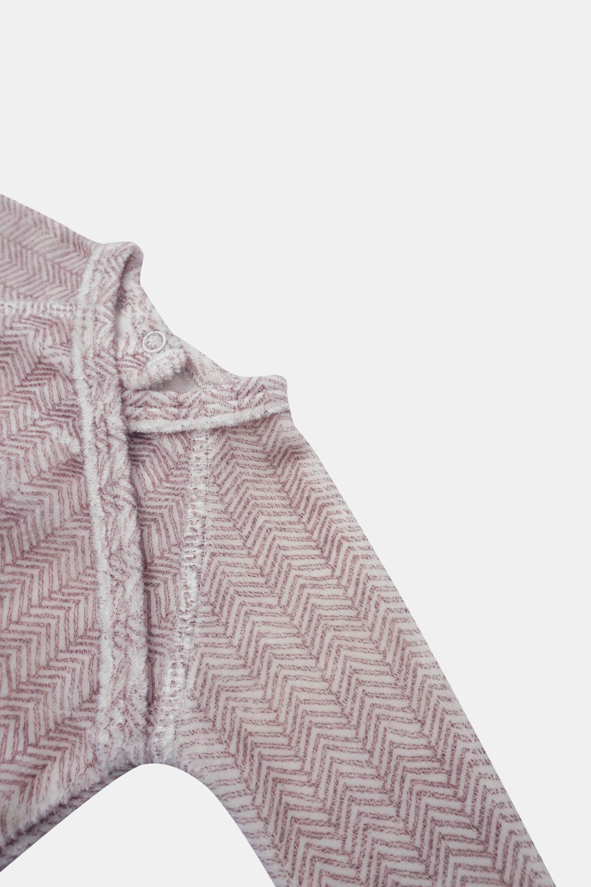 Heritage Herringbone Stretchy girls cardigan in red pattern