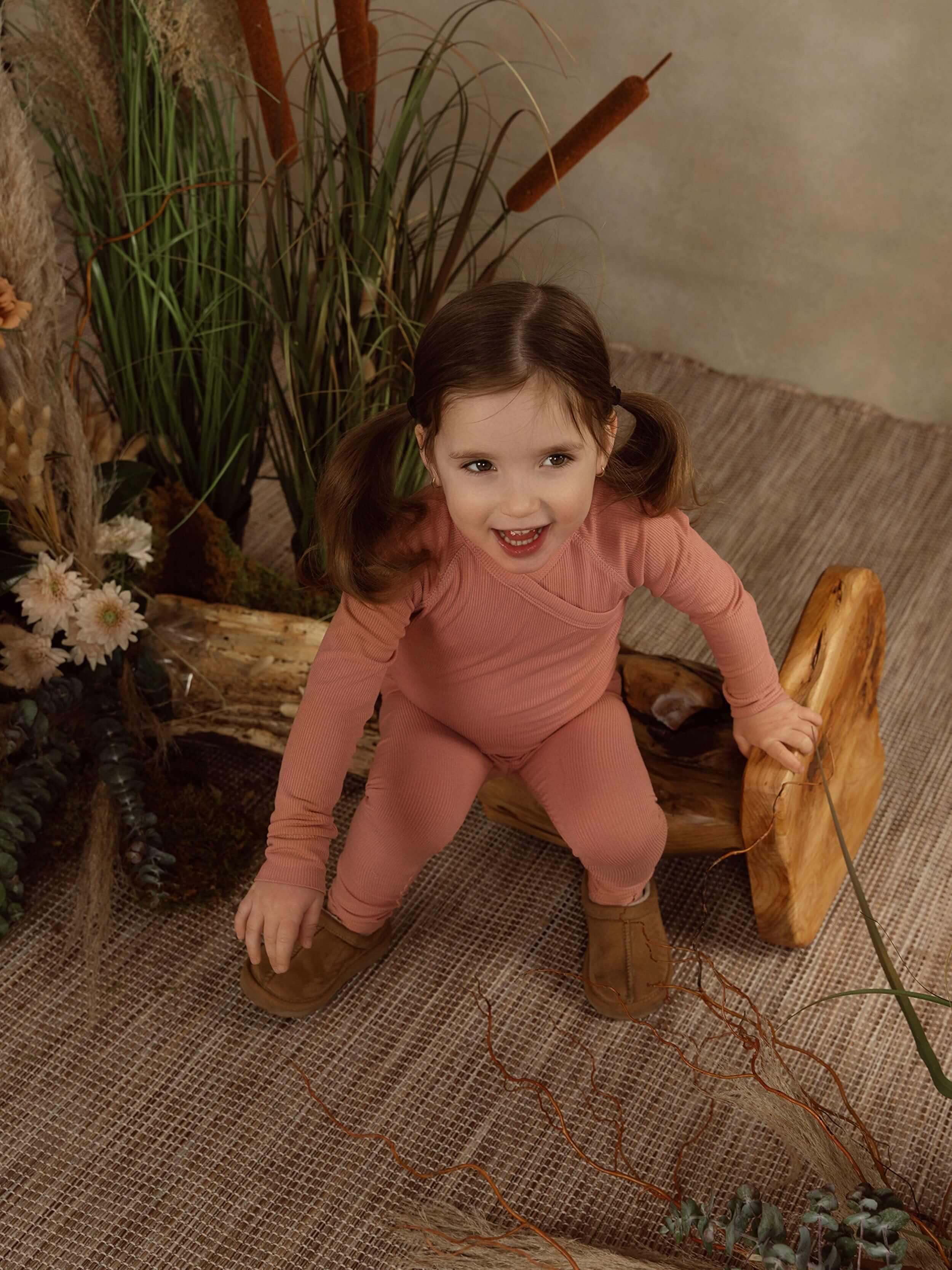 Crossover Thin Ribbed Pajama - Pink