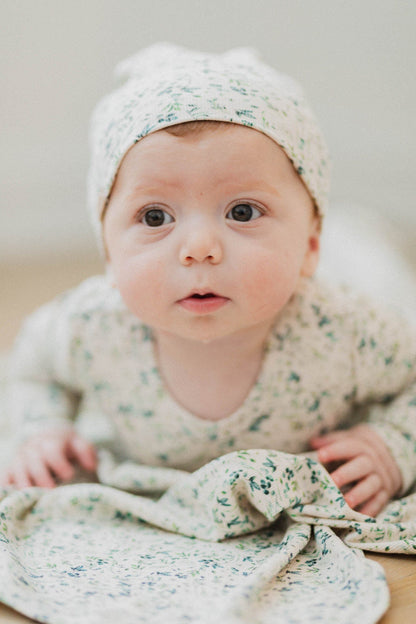 Teal Leaves- Stretchy &amp; Beanie