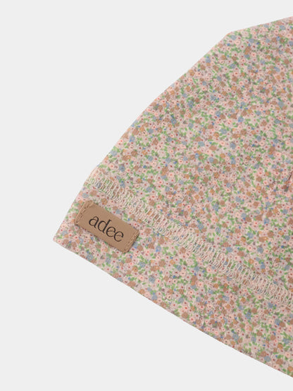 Pastel Petal layette set fabric by Adee in soft floral print
