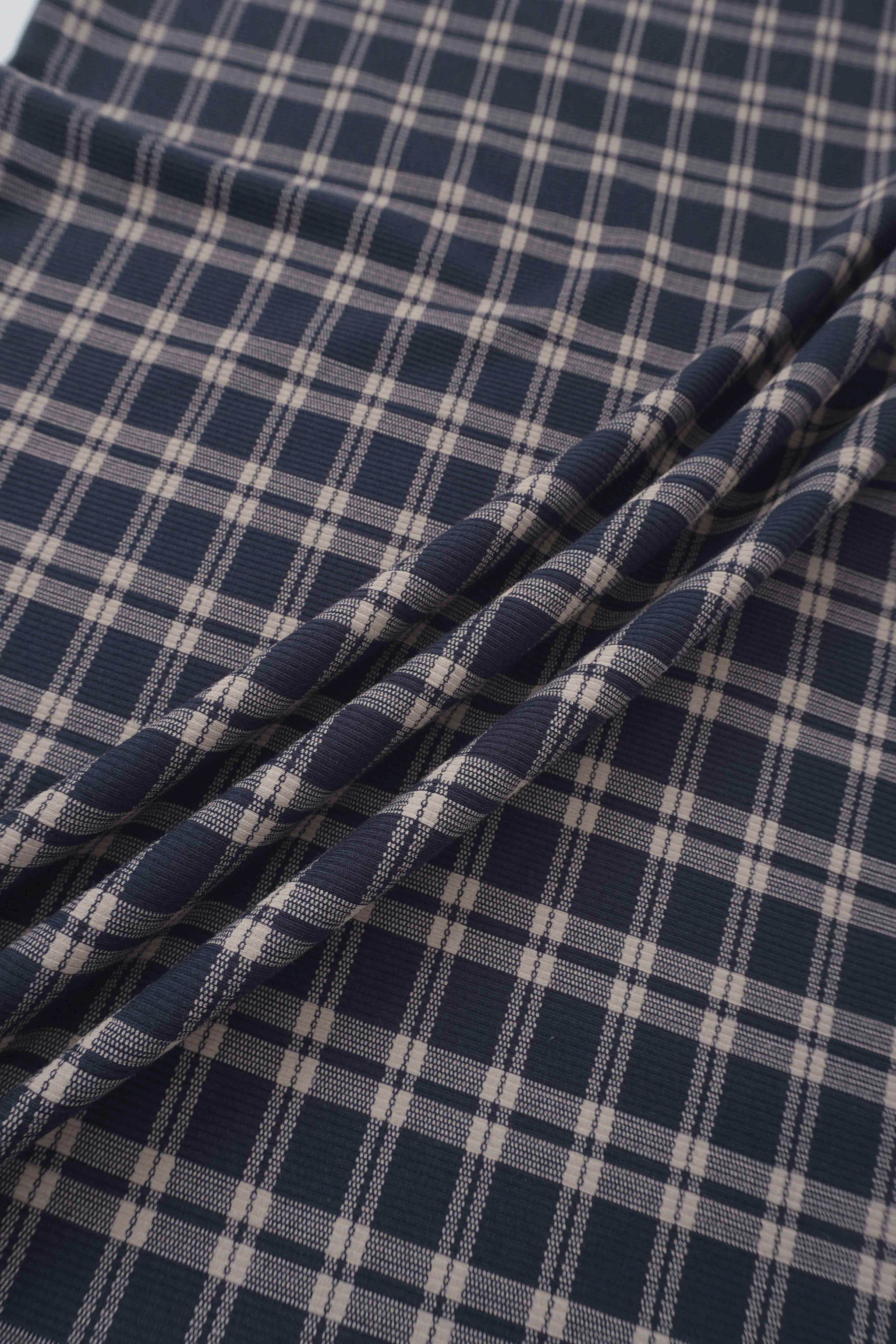 Navy plaid blanket for boys; swaddle blanket with soft woven fabric