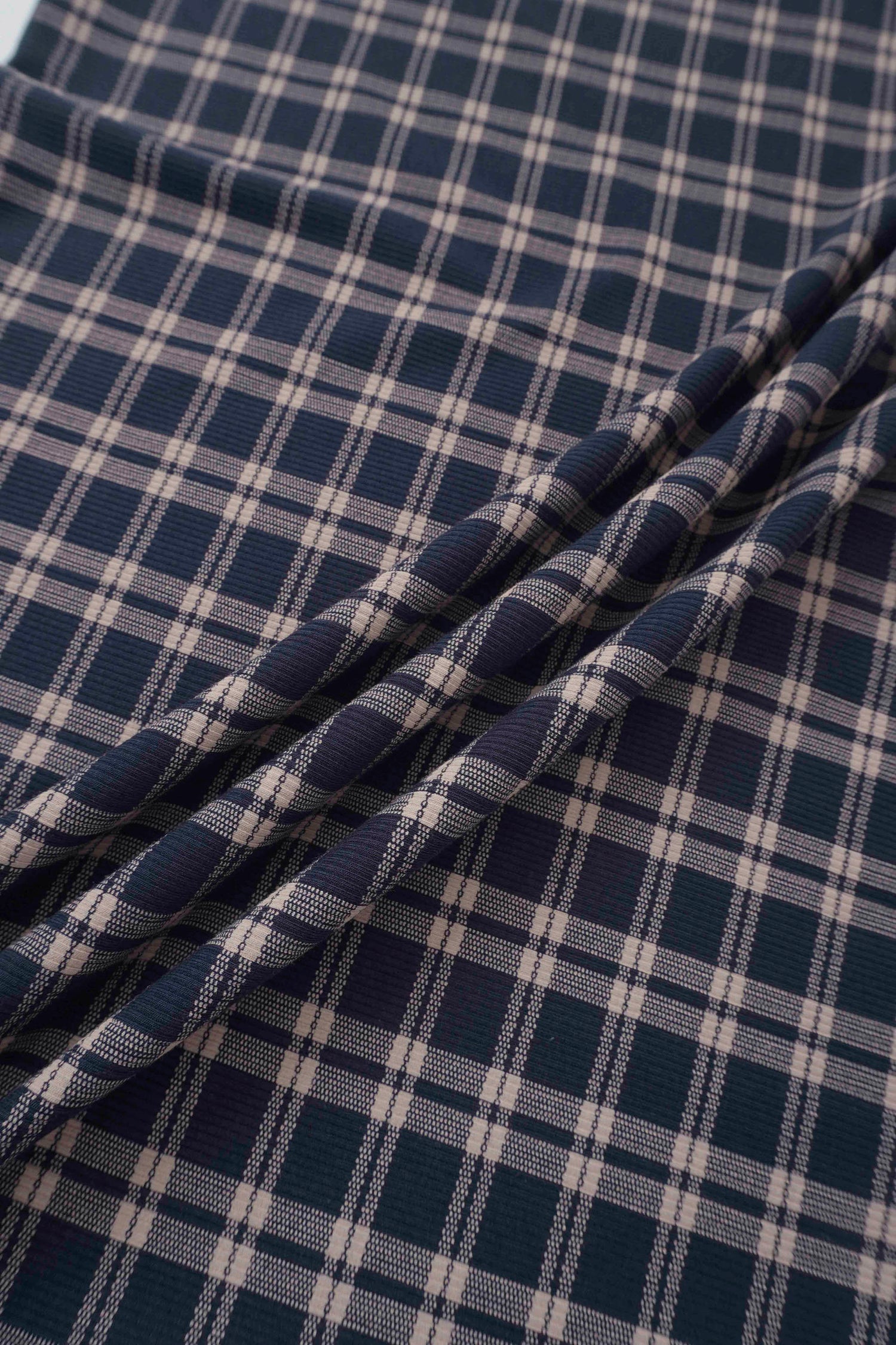 Boys Stretchies navy plaid fabric by Adee, 服饰与配饰 checkered