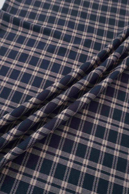 Boys Stretchies navy plaid fabric by Adee, 服饰与配饰 checkered
