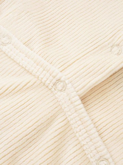 Embroidered Anchor Layette Set for boys in cream ribbed fabric with snap buttons