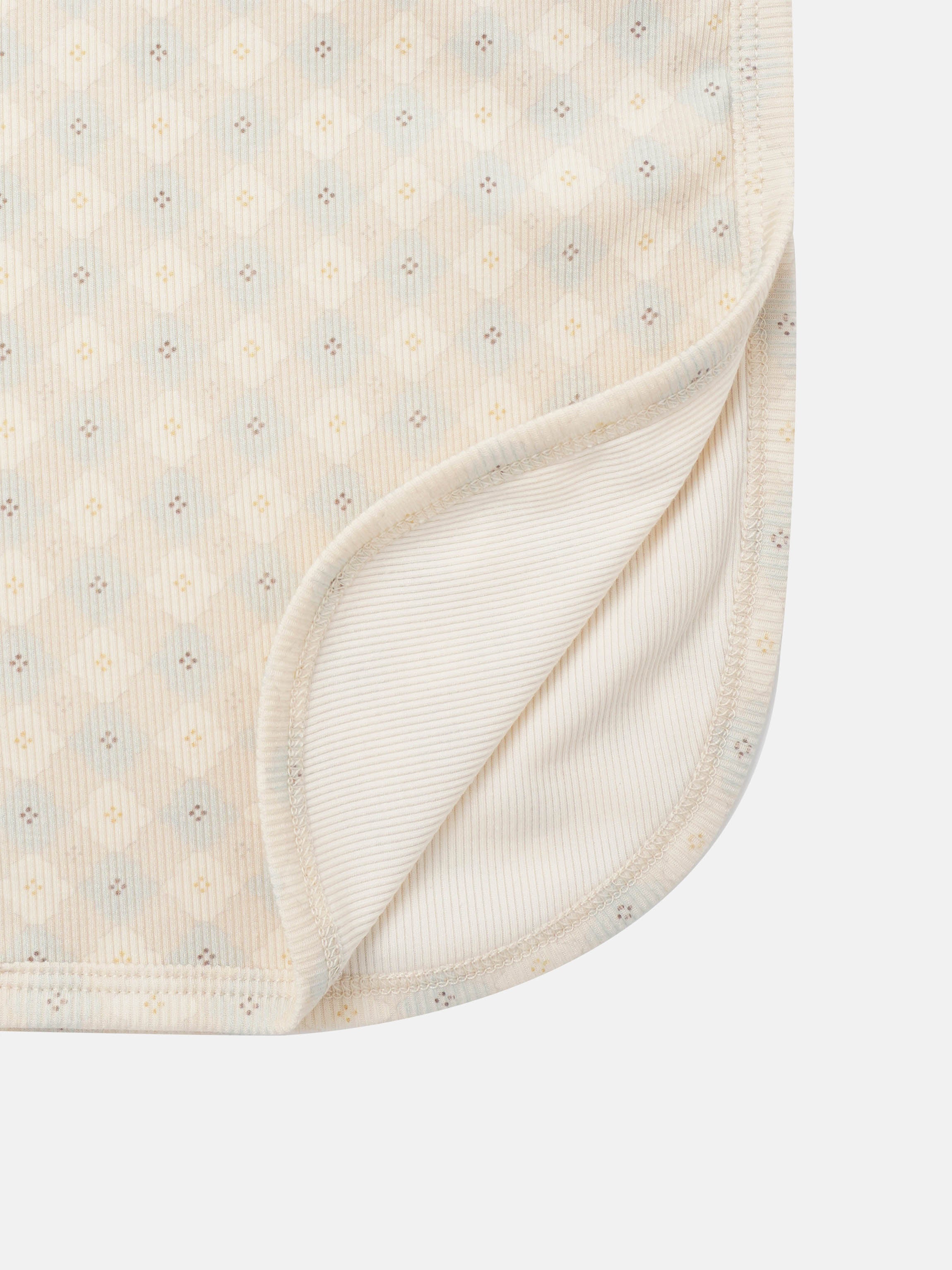 Little Button Blue layette set by Adee; pastel dotted knit fabric for boys