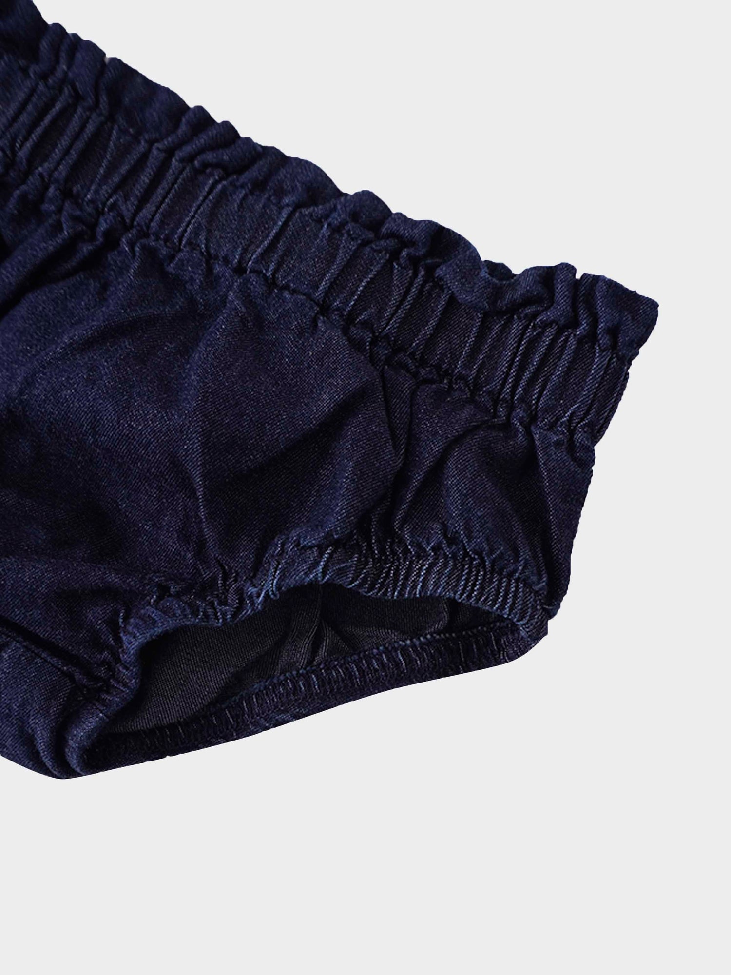 Paper Bag Waist Bloomers-Dark Denim