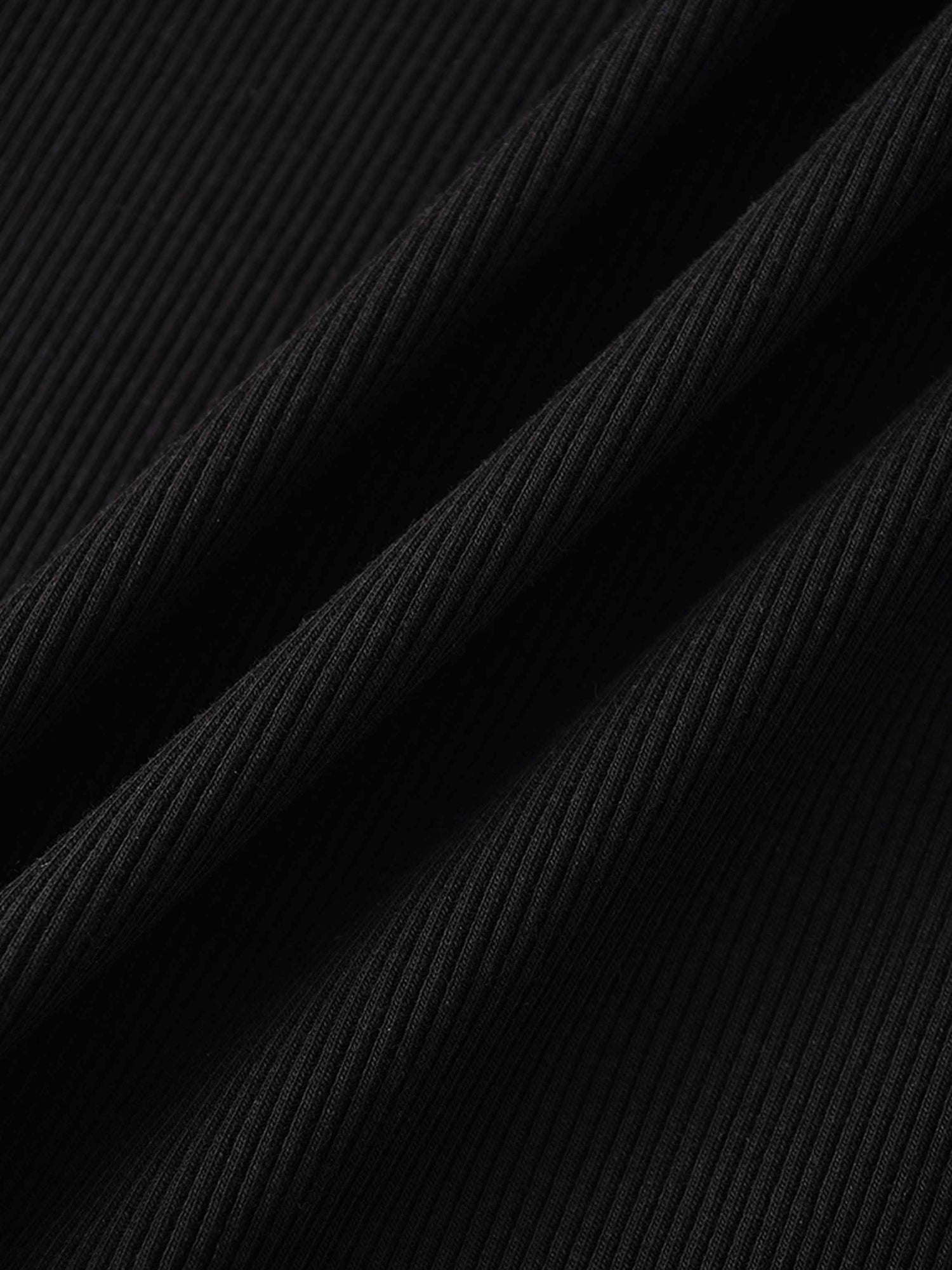 Thin - Ribbed Zip Sweatshirt - Black