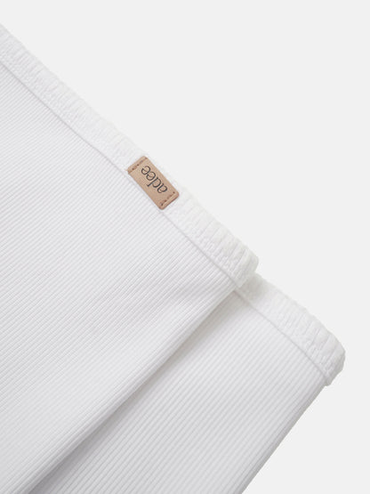 Legacy Stitch White layette set by Adee, unisex baby clothing in ribbed cotton.