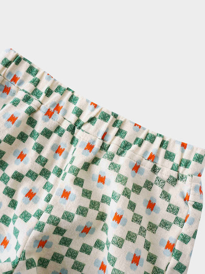 Green Diamond Shorts with Shirt
