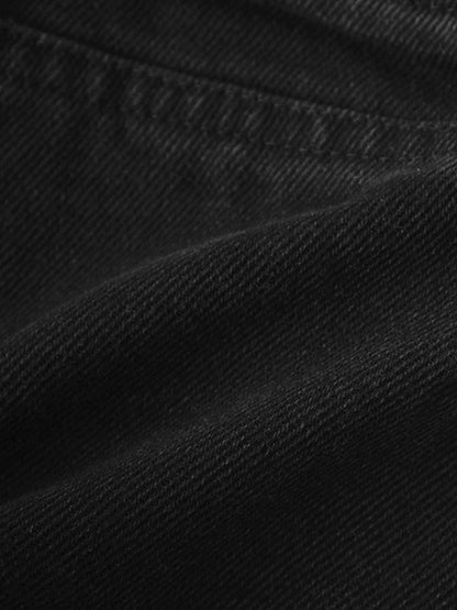 black denim fabric texture close-up