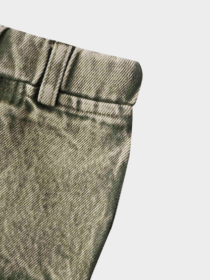 Denim Shorts- Washed Green Denim