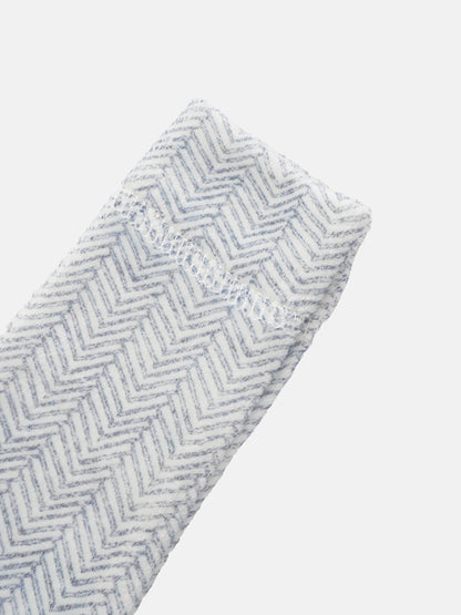 Heritage Herringbone Stretchy blue fabric for boys