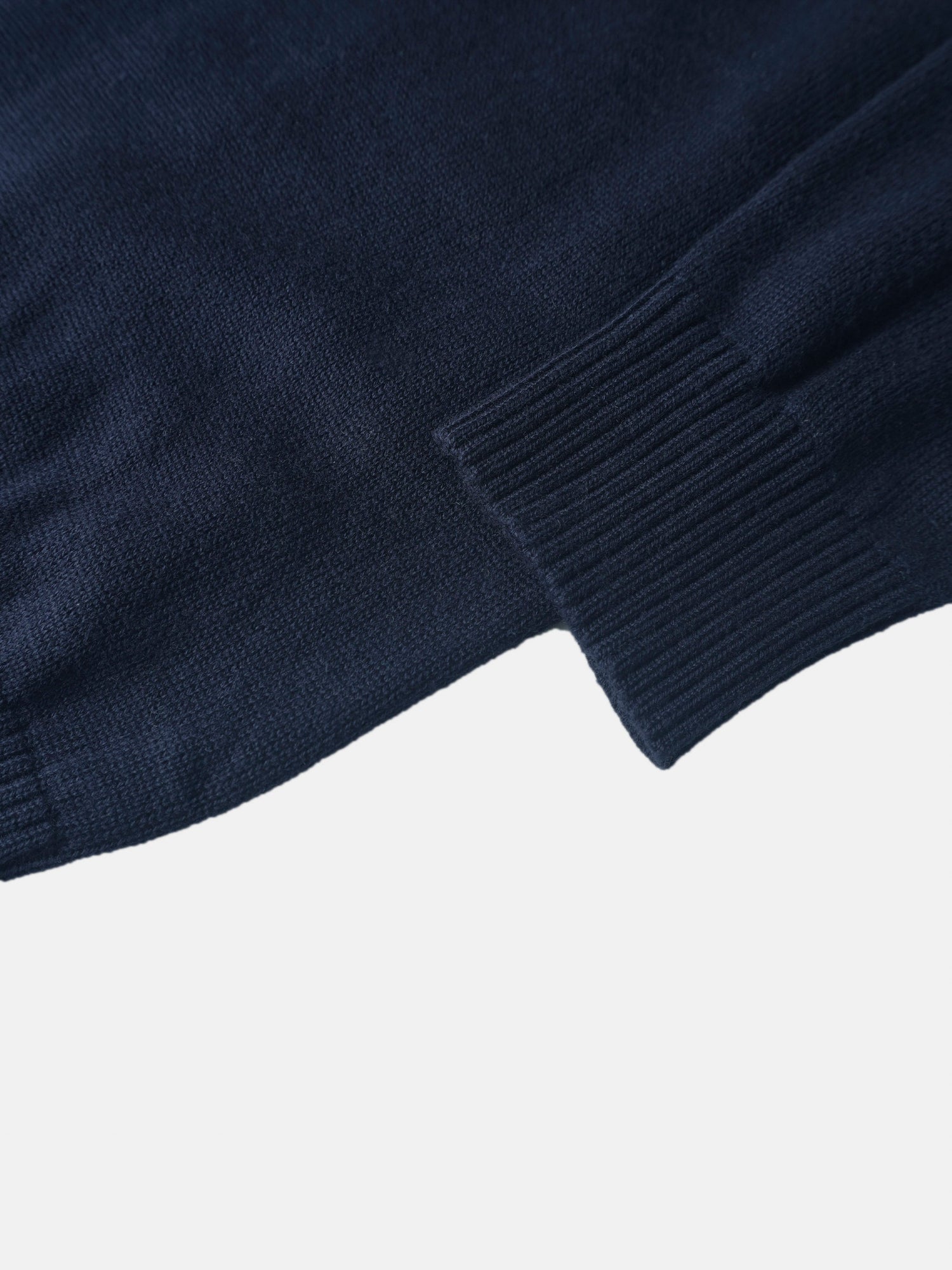 Knit sweater navy with ribbed cuffs; boys dressy top
