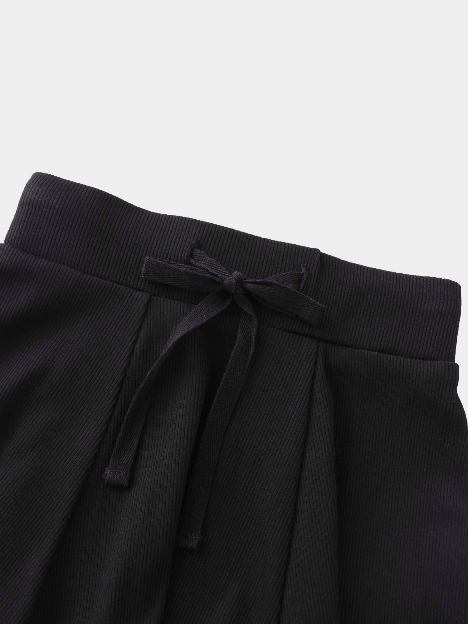 6 Panel Skirt- Black Ribbed
