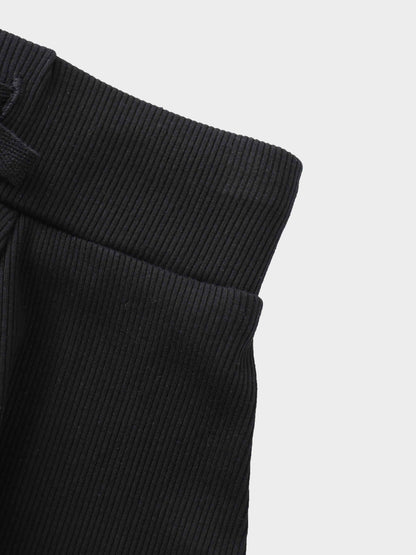 6 Panel Skirt- Black Ribbed
