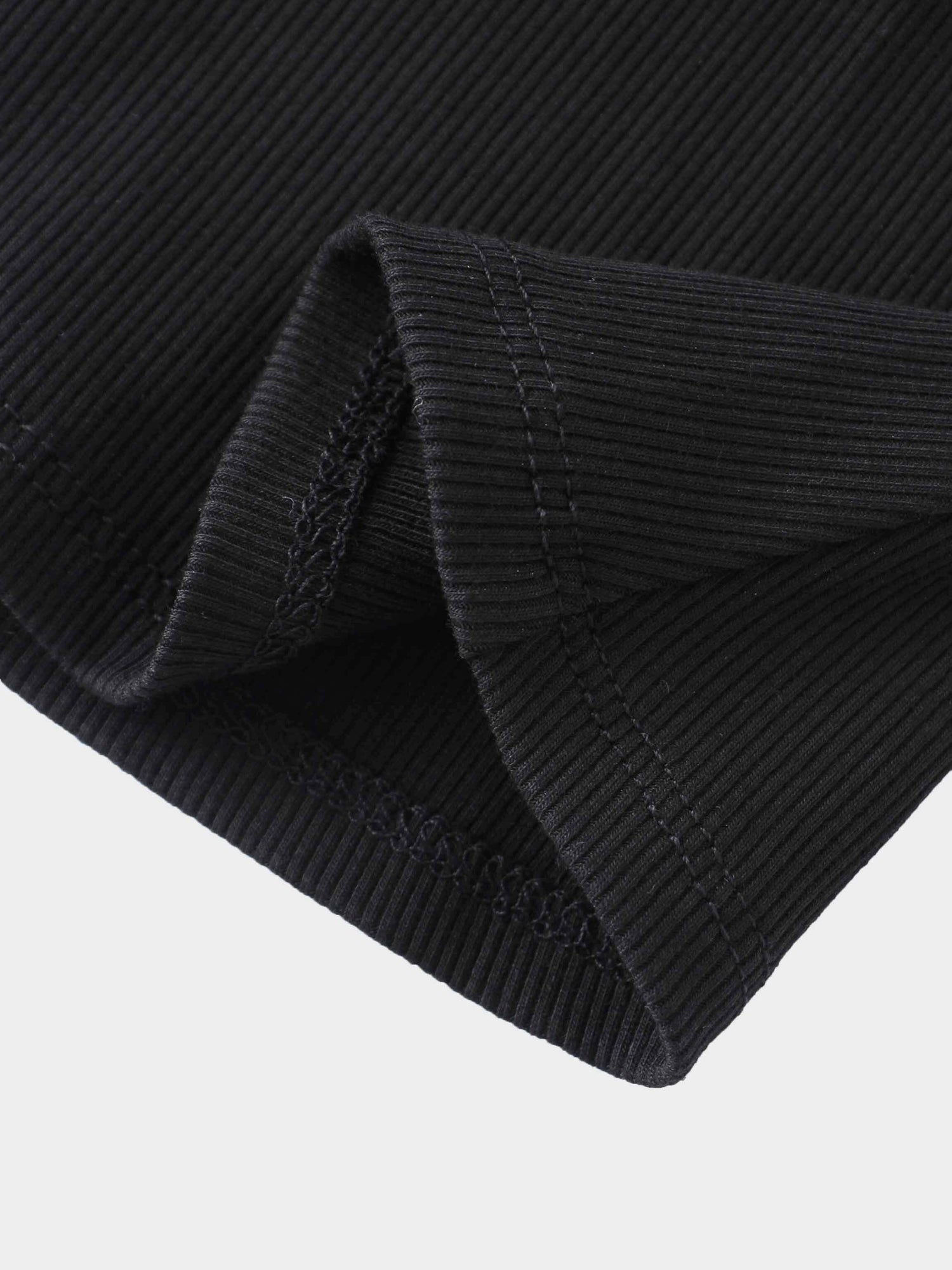 6 Panel Skirt- Black Ribbed