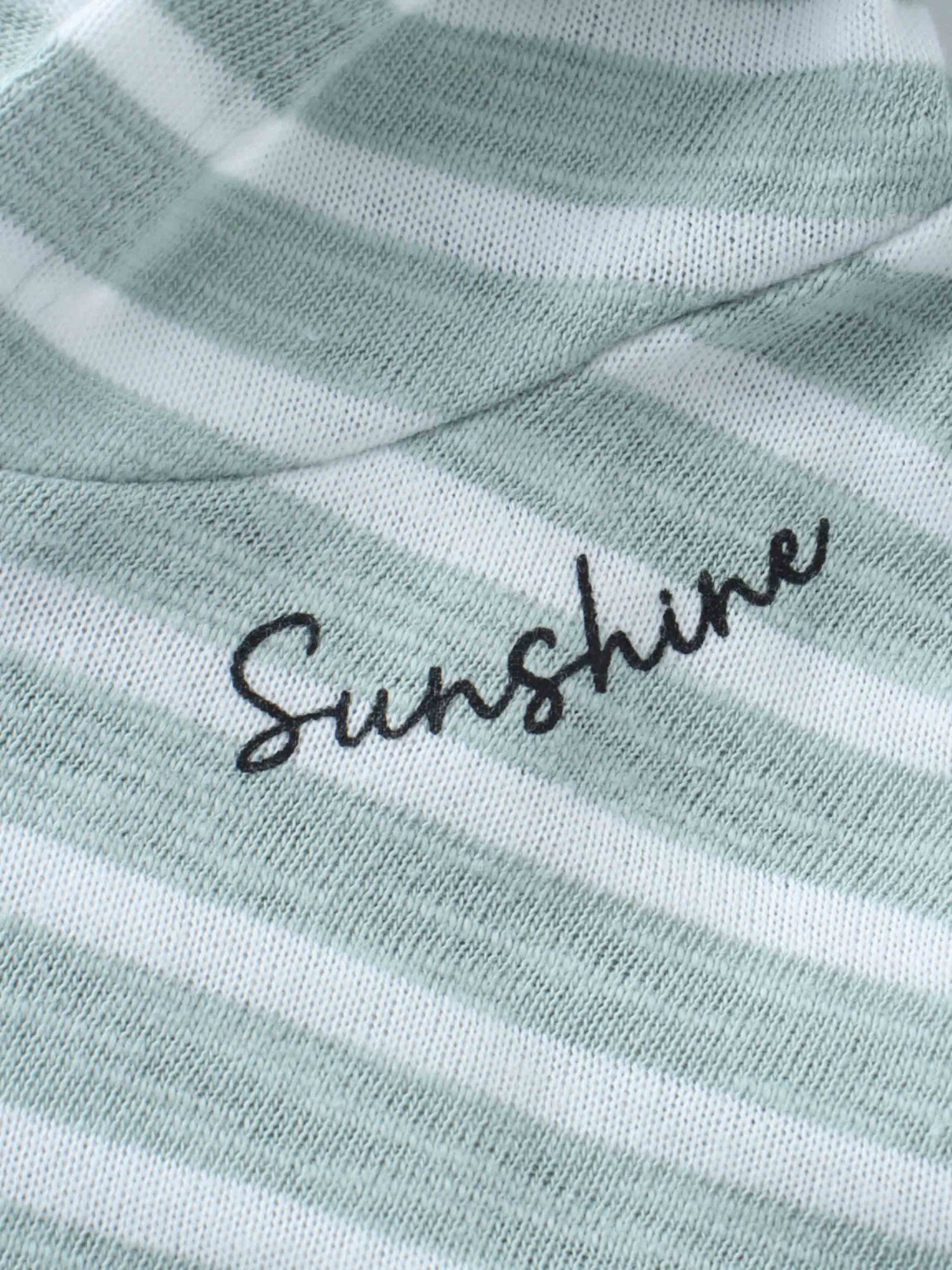 Pastel green hoodie shirt with Sunshine embroidery