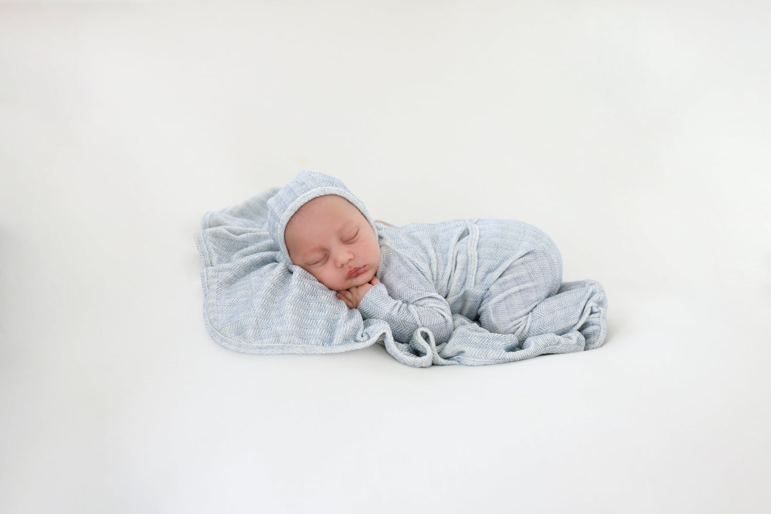 Heritage Herringbone Stretchy blue boys&