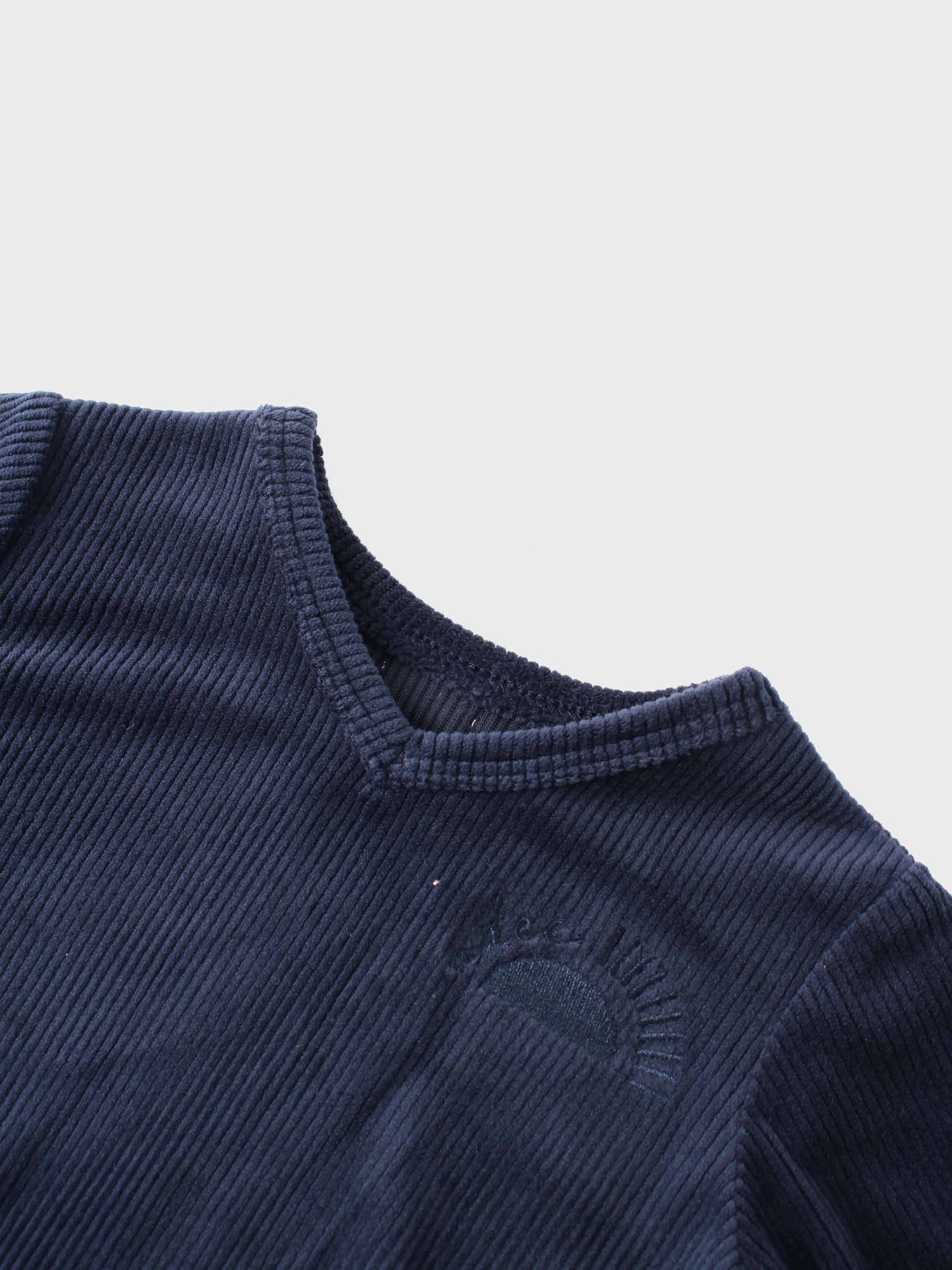 Ribbed Velour Pajama - Navy