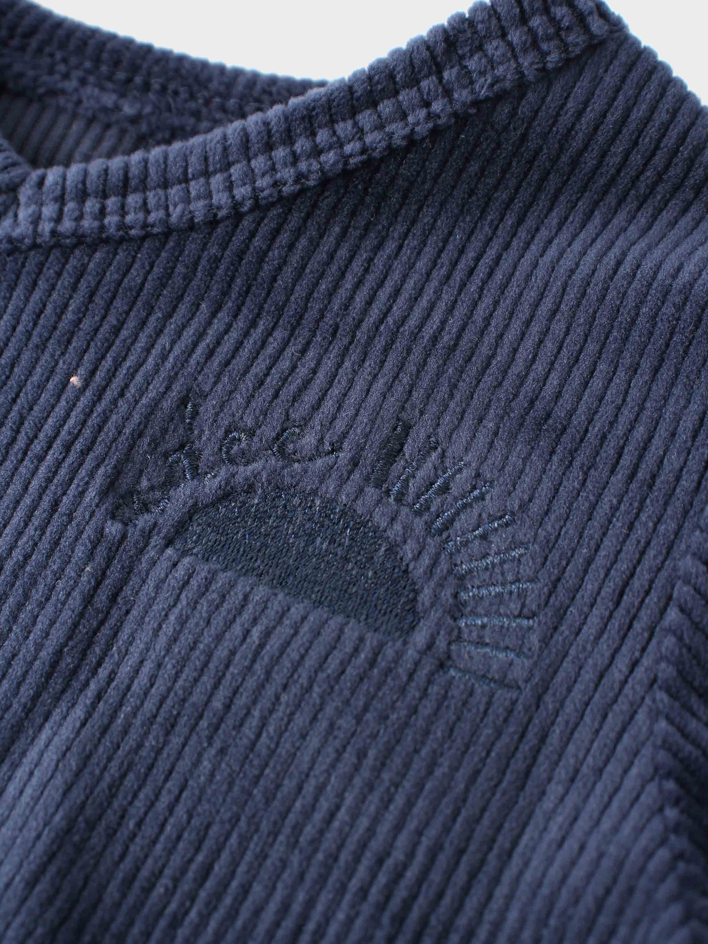 Ribbed Velour Pajama - Navy