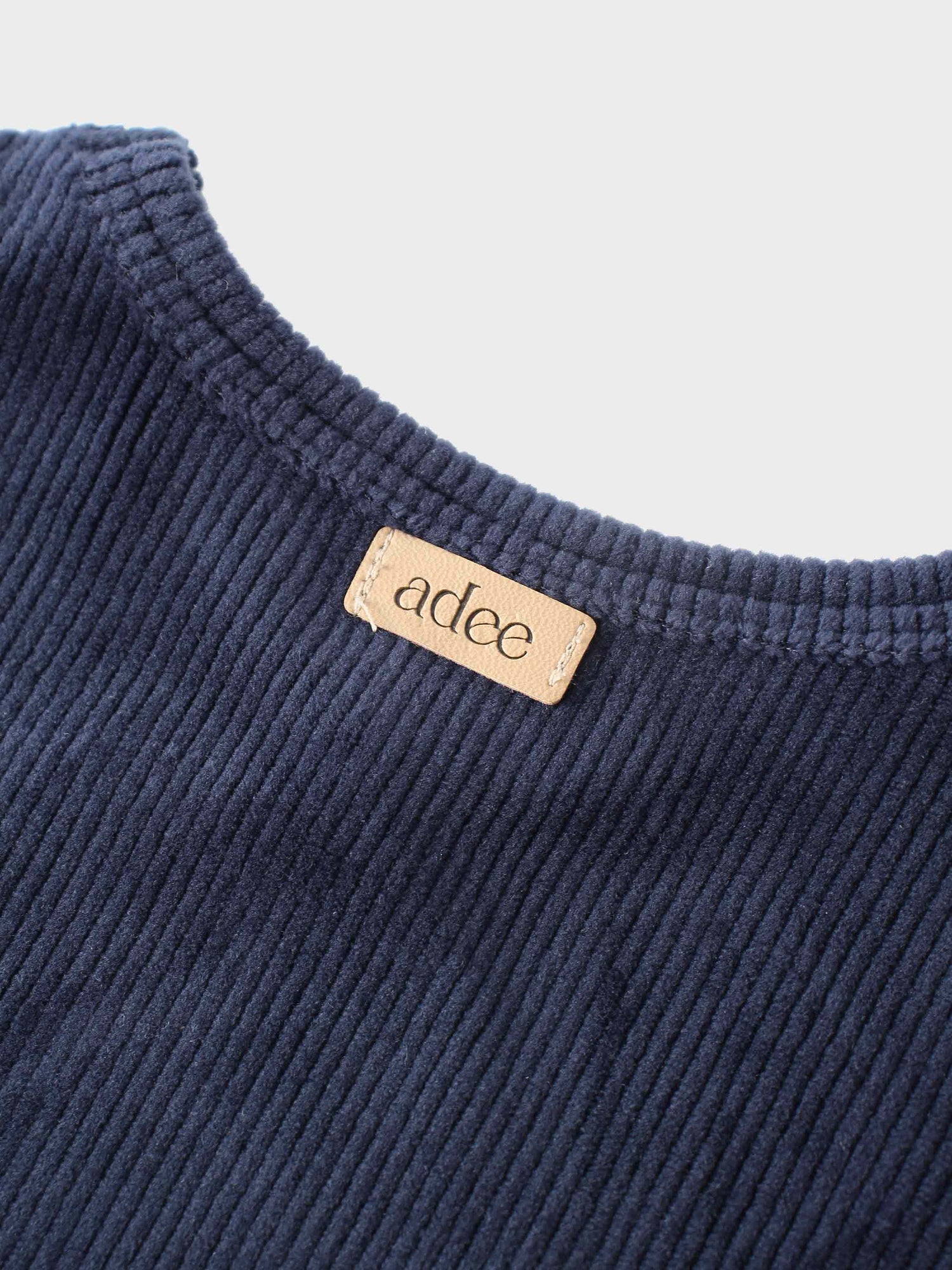 Ribbed Velour Pajama - Navy