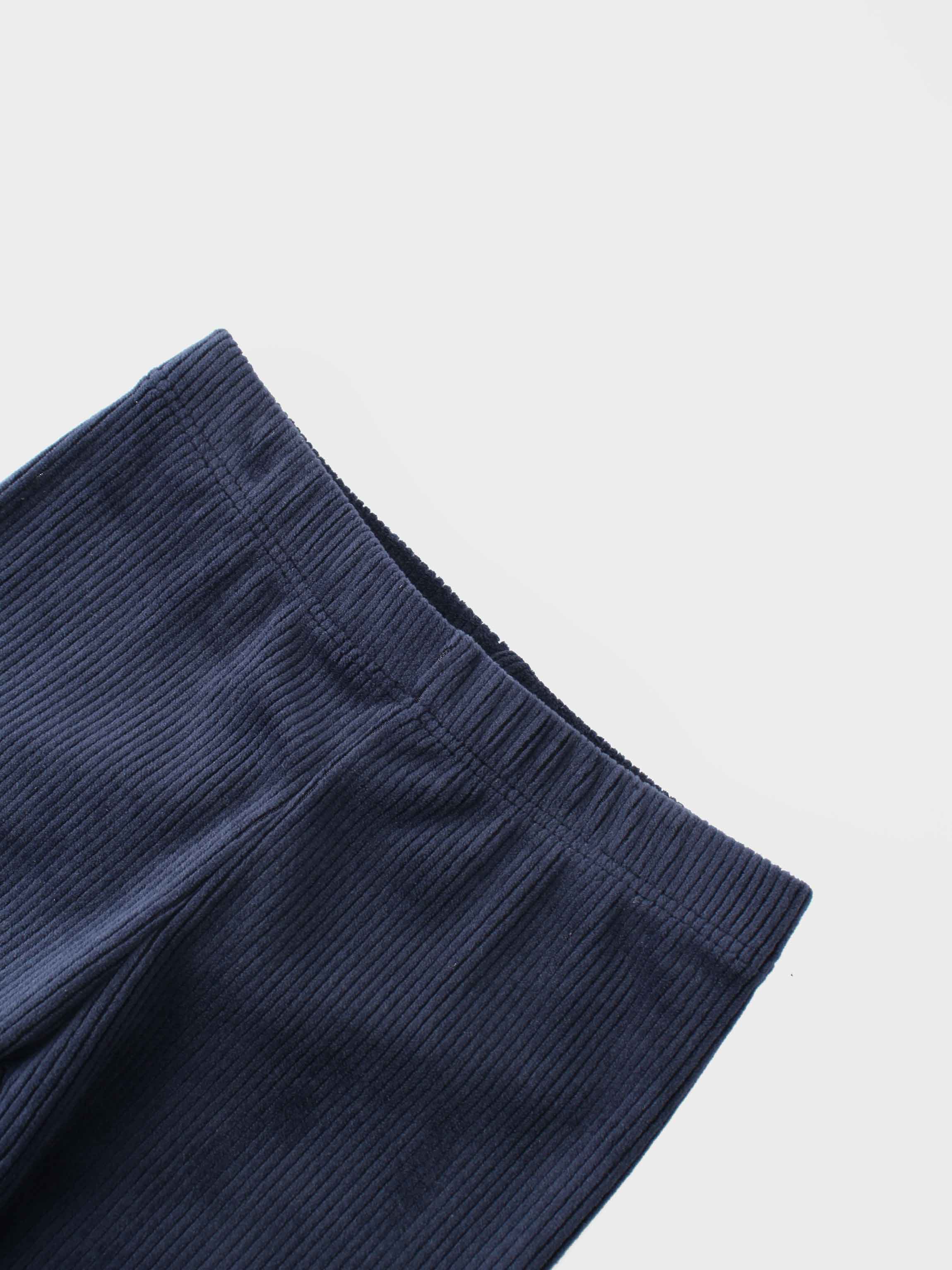 Ribbed Velour Pajama - Navy