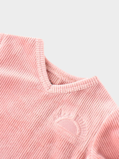 Ribbed Velour Pajama - Pink