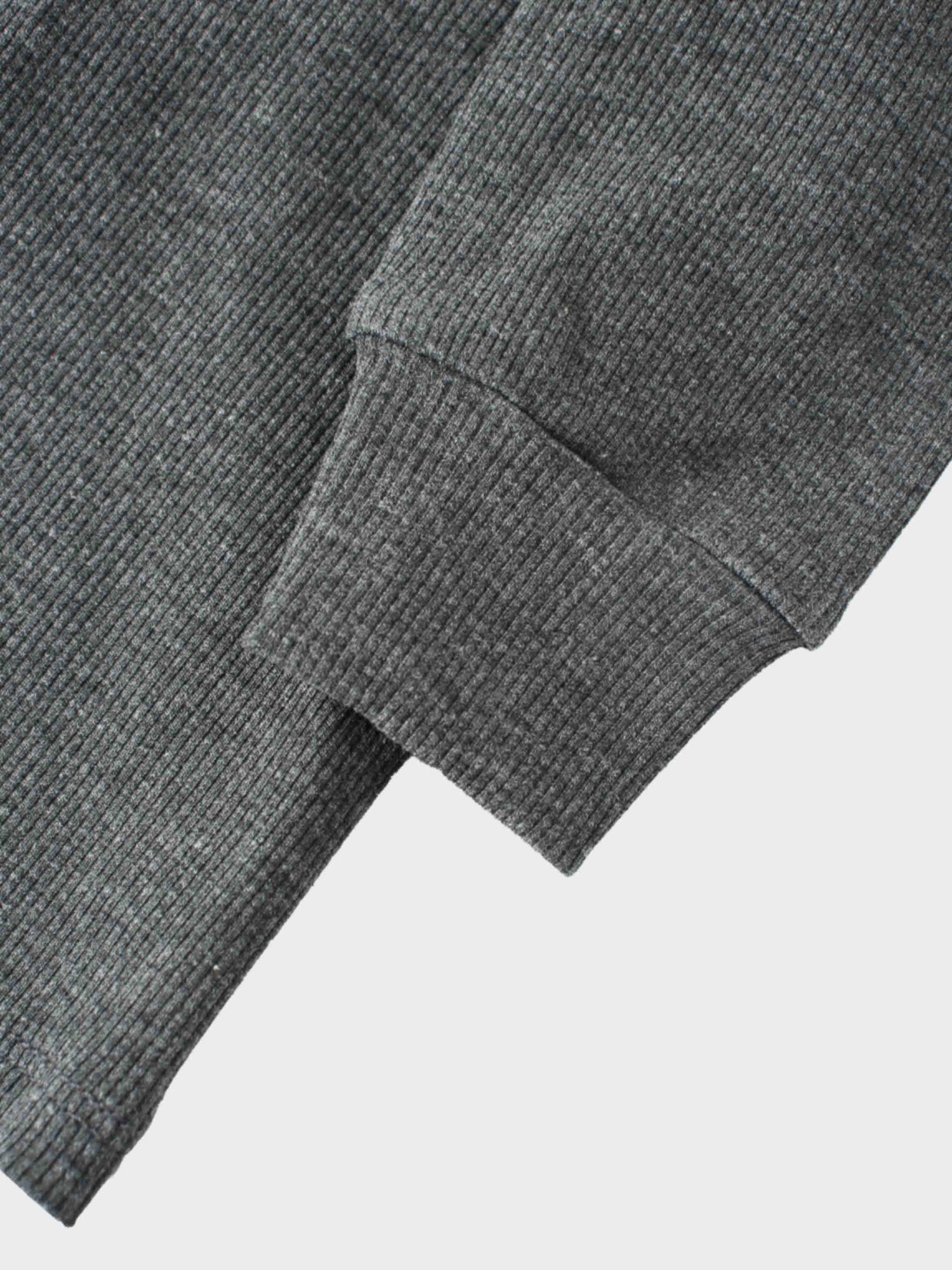 Ribbed Leggings Set with Puff Sleeves - Grey