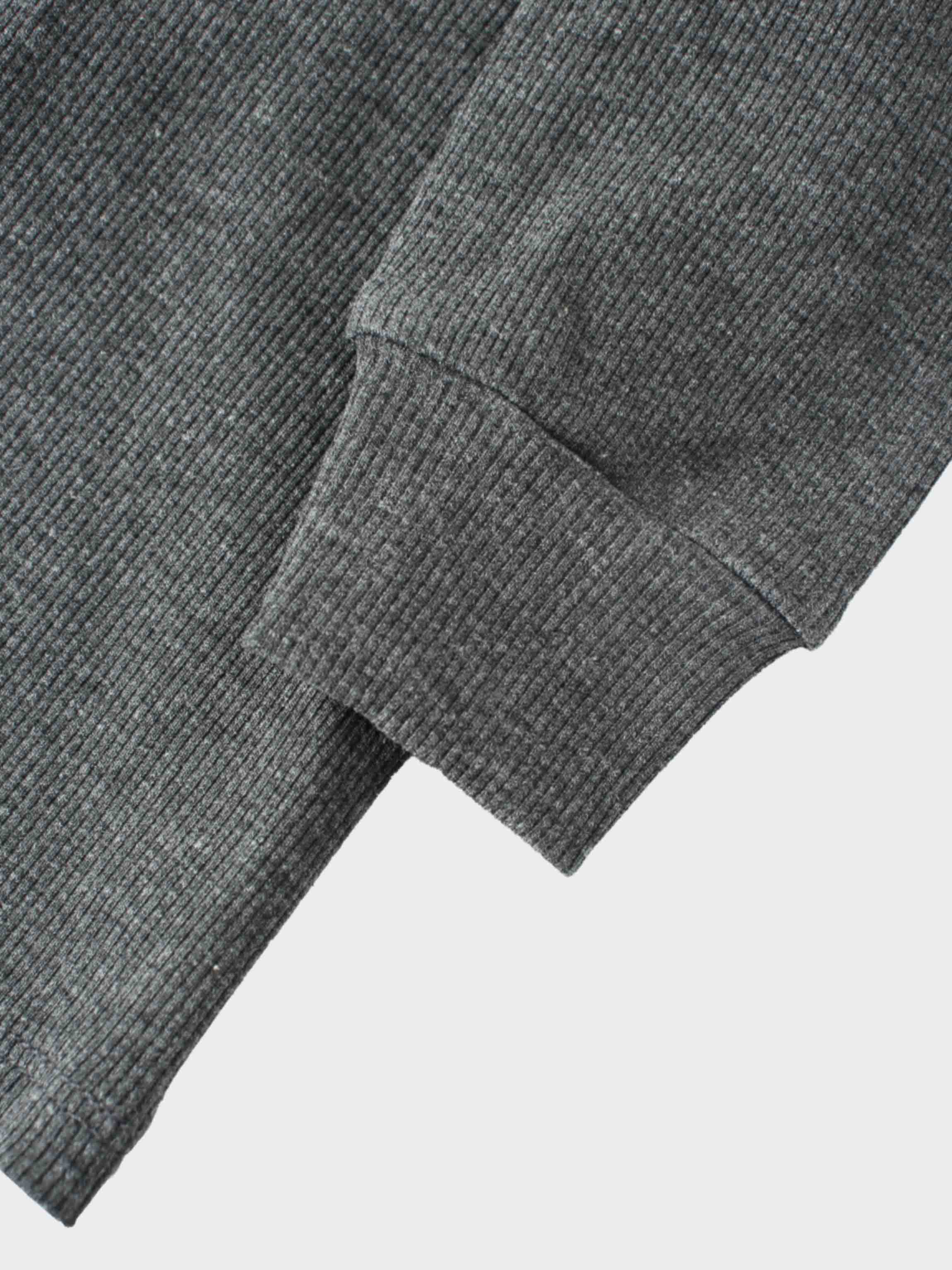 Ribbed Leggings Set with Puff Sleeves - Grey