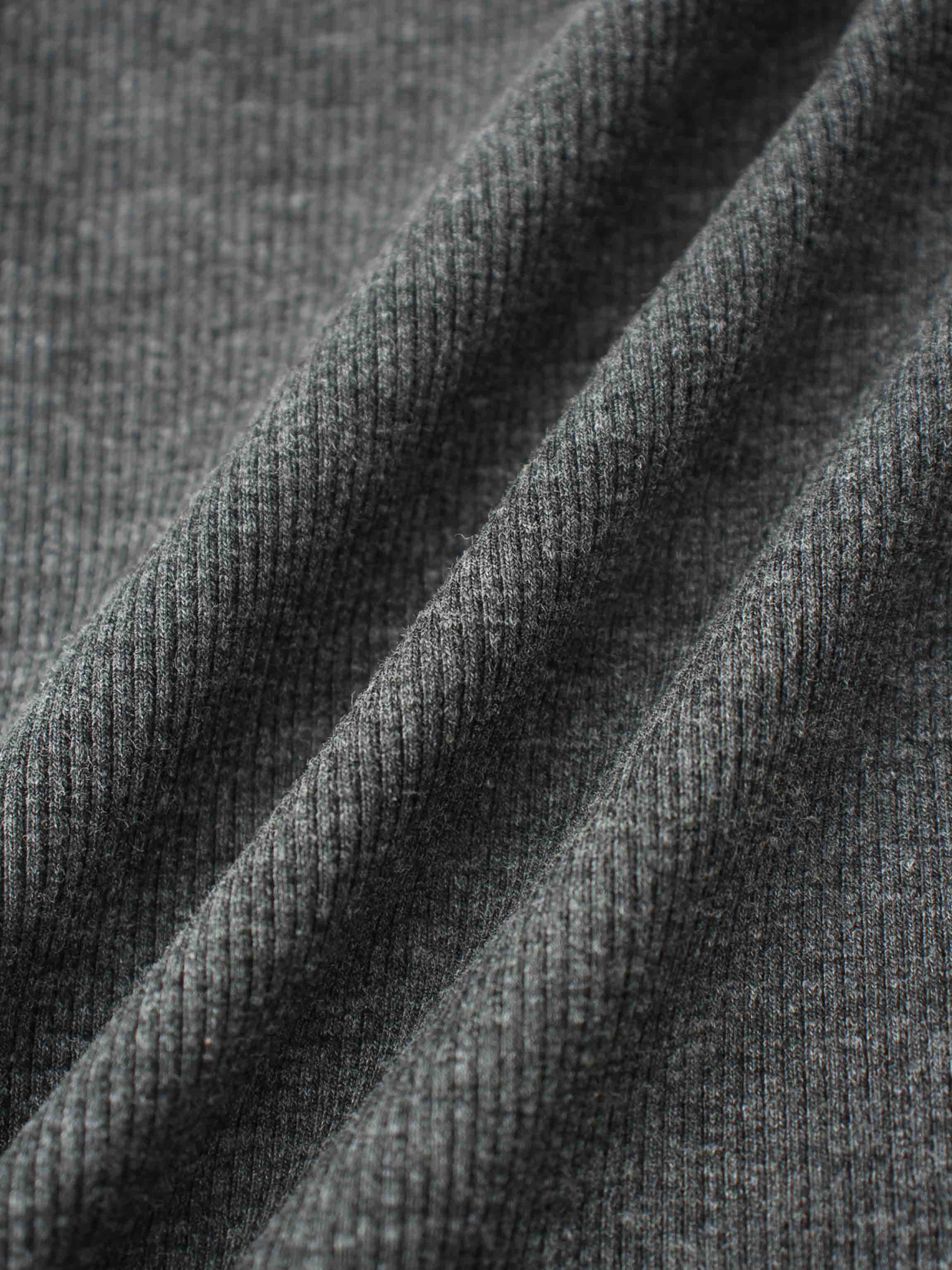 Ribbed Leggings Set with Puff Sleeves - Grey