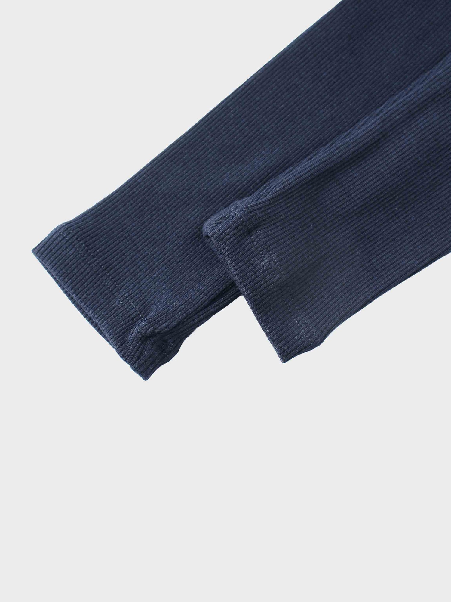 Ribbed Legging Set Puff Sleeves - Navy