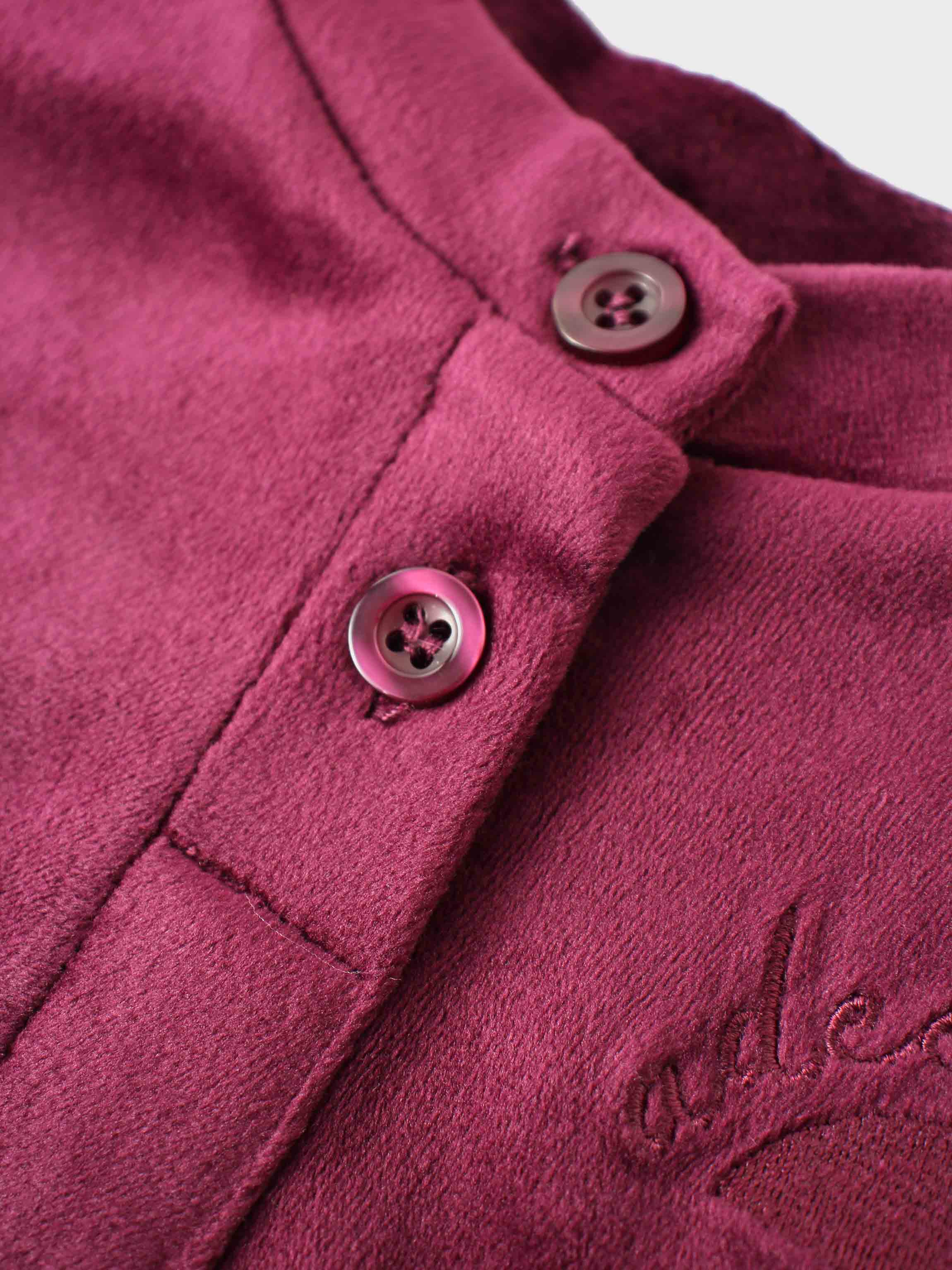 Velour Bomber Set -  Burgundy