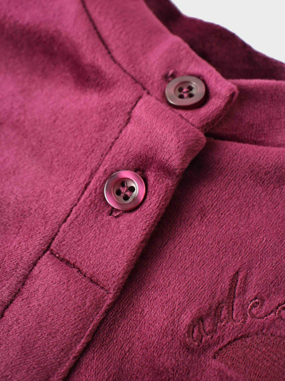 Velour Bomber Set -  Burgundy