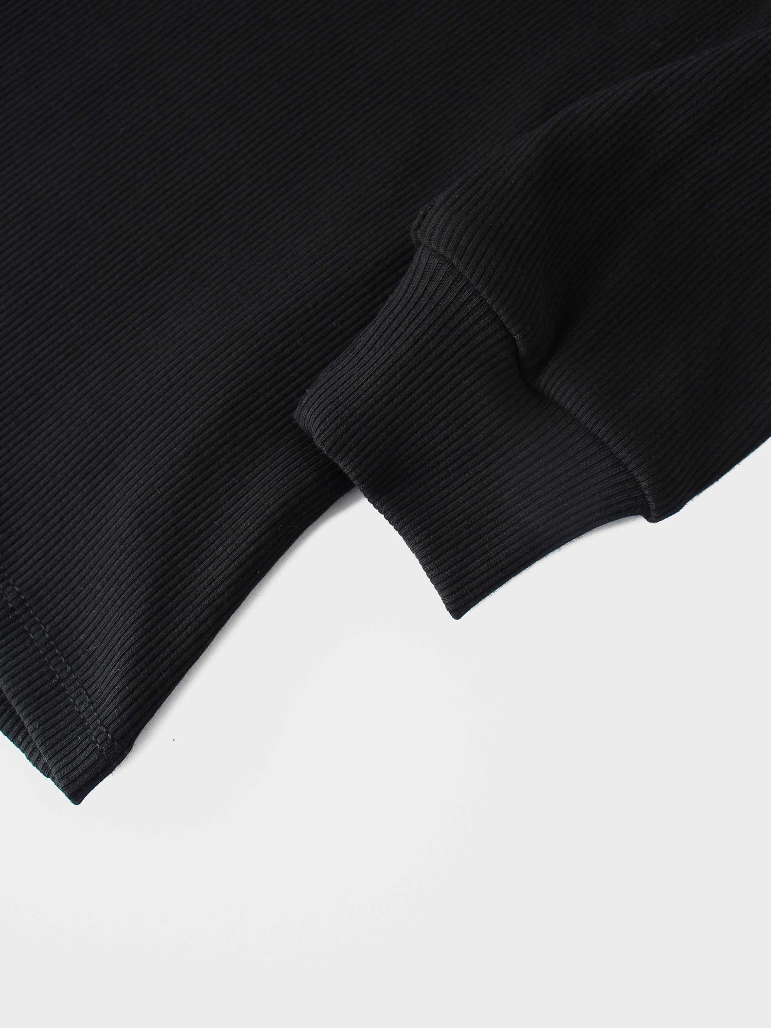 Ruffle Puff Sleeve Mock Neck Shirt - Black