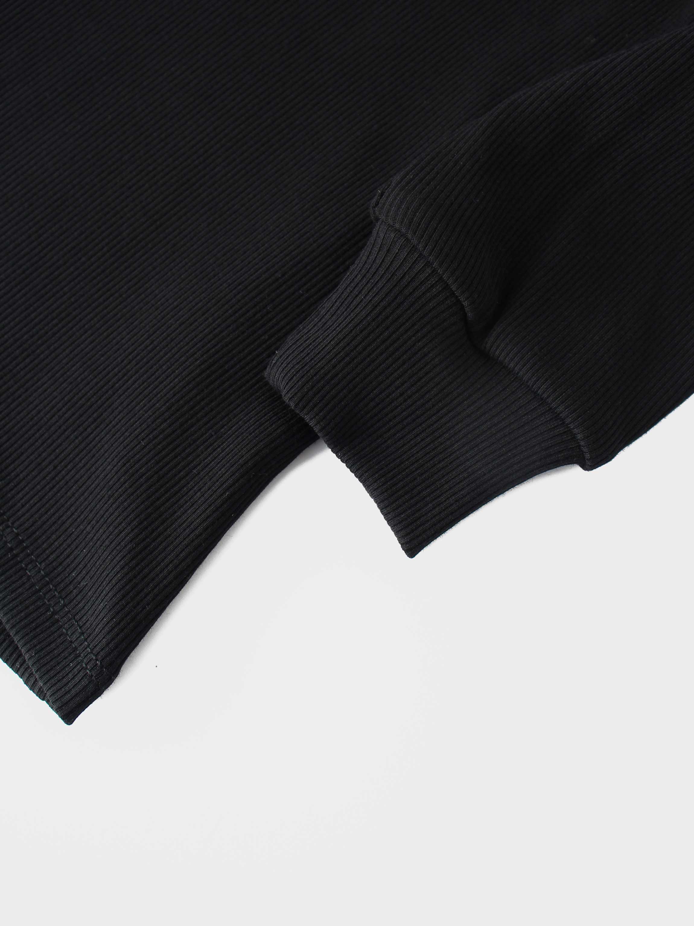 Ruffle Puff Sleeve Mock Neck Shirt - Black