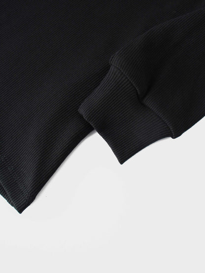 Ruffle Puff Sleeve Mock Neck Shirt - Black