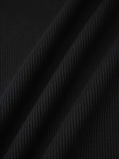 Ruffle Puff Sleeve Mock Neck Shirt - Black