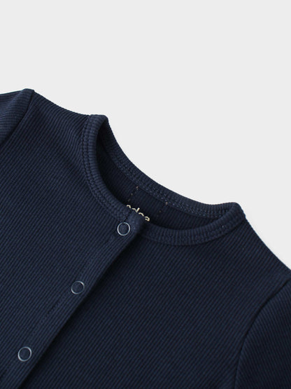 Thin Ribbed Cardigan - Navy