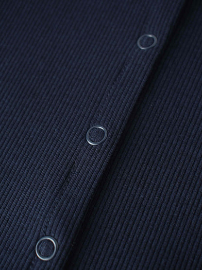 Thin Ribbed Cardigan - Navy