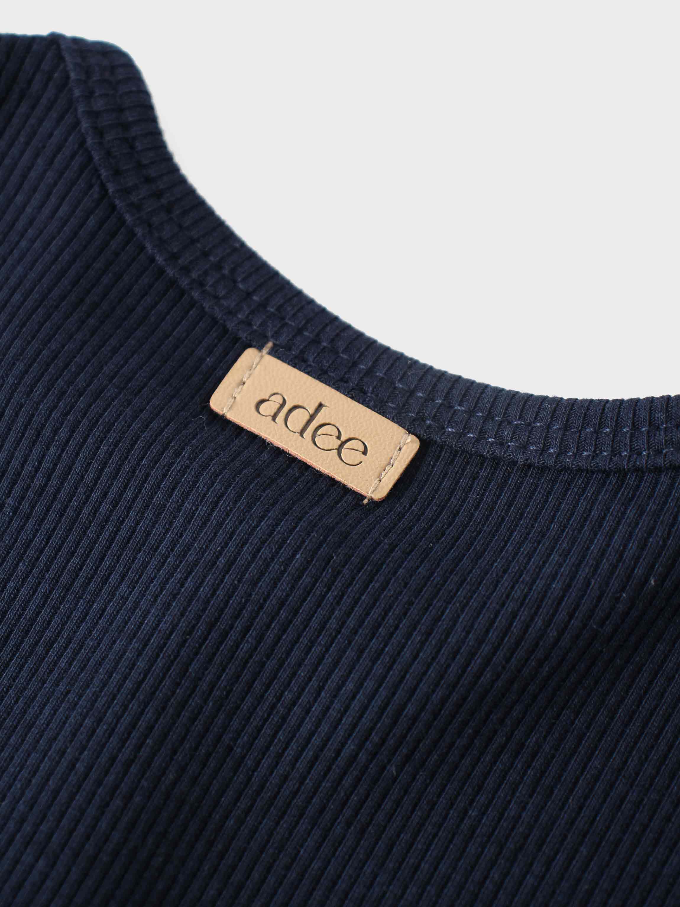 Thin Ribbed Cardigan - Navy