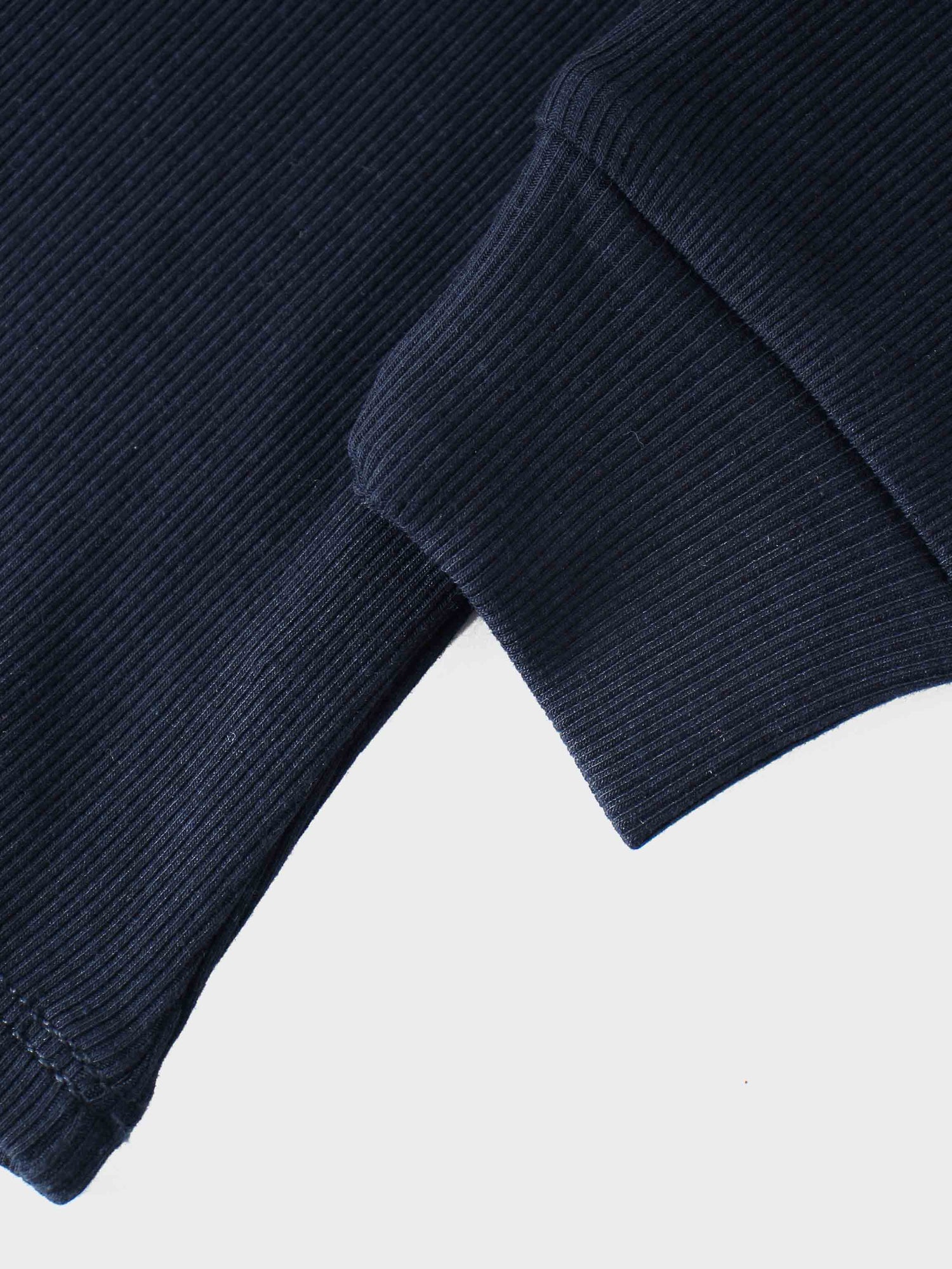 Ribbed Puff Sleeve Shirt - Navy