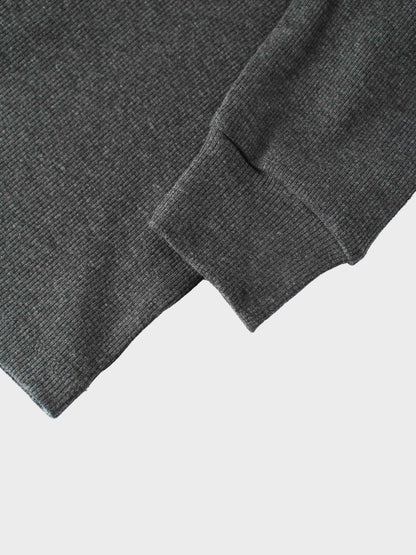 Ribbed Puff Sleeve Shirt - Grey